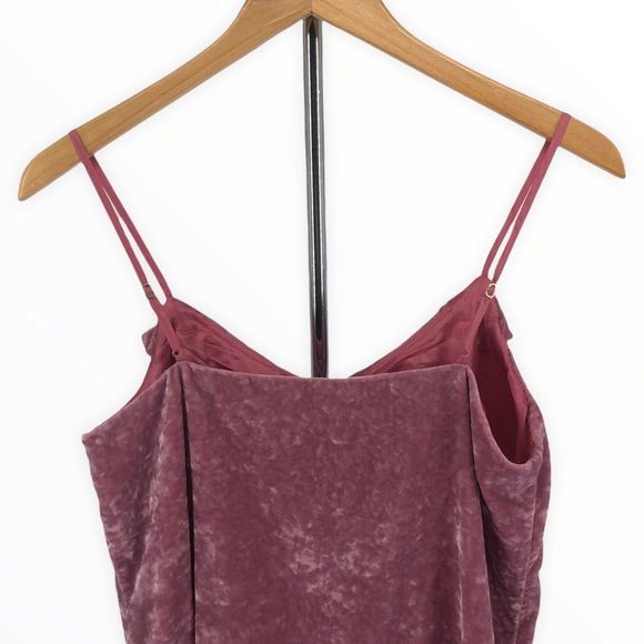 J Crew Pink Crushed Velvet Ruffle Trim Camisole Tank Top NWT - Picture 5 of 11